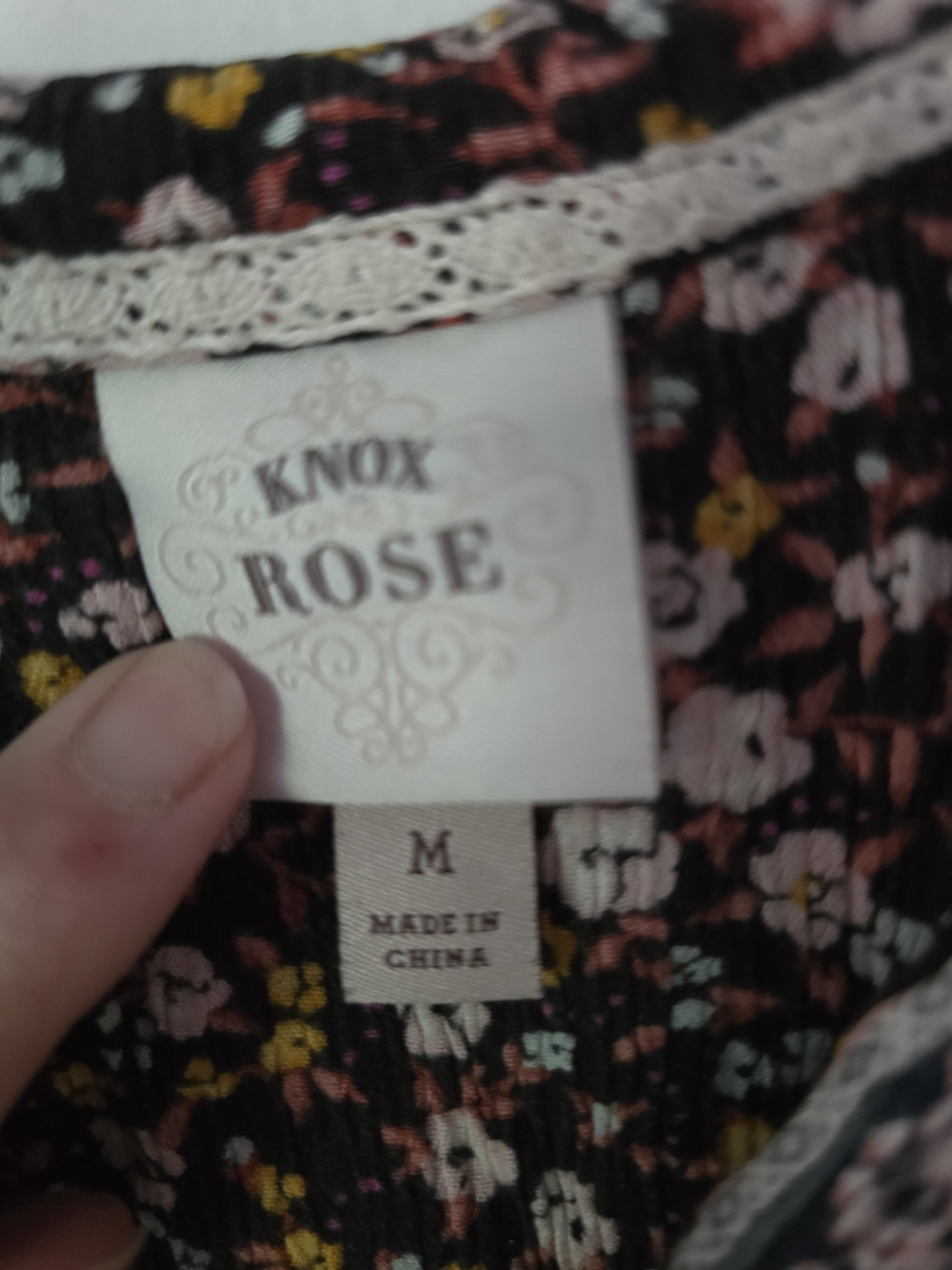 Knox Rose Brown Floral Maxi Dress with Pink and Cream Accents Boho Medium - Picture 3 of 6